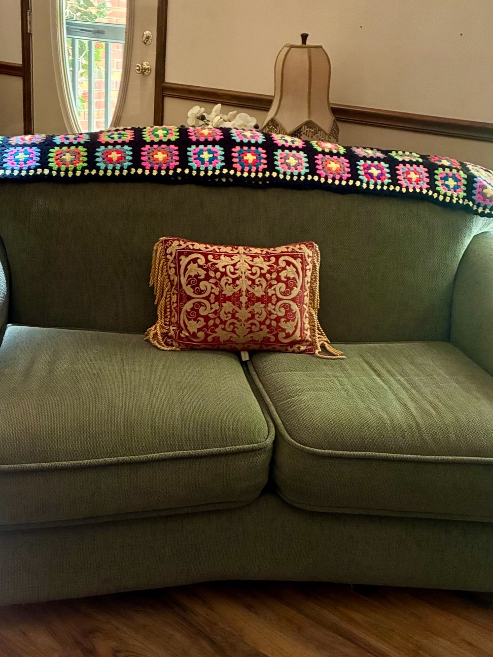 Handmade Multicolor Crochet Granny Square Throw Blanket/Afgan - Picture 2 of 5